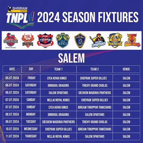 TNPL 2024 Schedule .